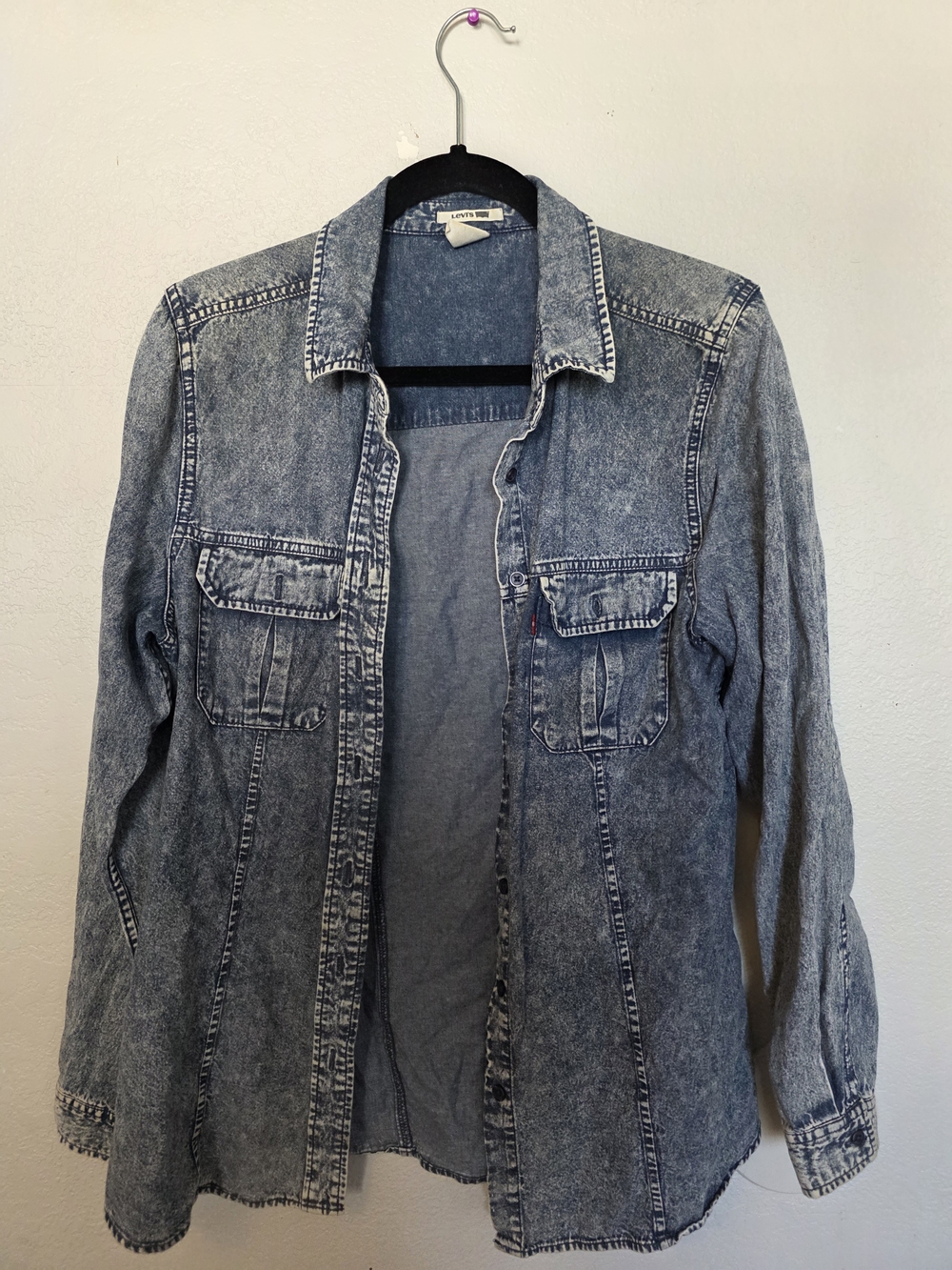 Levi's Women's Acid Wash Denim Jacket - Light Blue